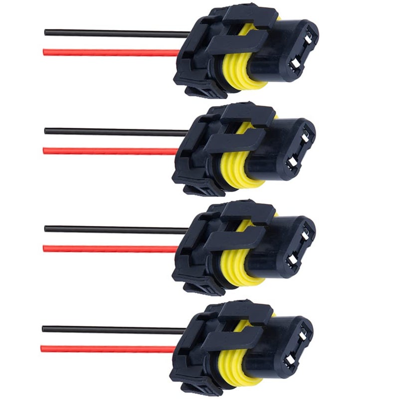 BlyilyB 4-Pack 9005 9006 HB3 HB4 Female Adapter Wiring Harness Sockets Wire Connector for Headlights Fog Lights - Image 1